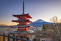 Chureito Pagoda, Fujisan and Momiji at Lake Kawaguchiko Royalty Free Stock Photo