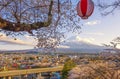 Chureito Pagoda, Fujisan and Sakura at Lake Kawaguchiko Royalty Free Stock Photo