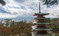 Chureito pagoda and Mountain Fuji with autumn Royalty Free Stock Photo
