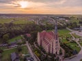 The Churh of the St.Trinity in the sunset light. Gerviaty,