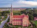 The Churh of the St.Trinity in the sunset light. Gerviaty,