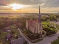 The Churh of the St.Trinity in the sunset light. Gerviaty,