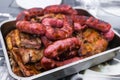 Churrasco de cerdo, chargrilled pork meat Royalty Free Stock Photo