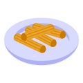 Churro food icon isometric vector. Spain cookie Royalty Free Stock Photo