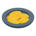 Churro plate icon isometric vector. Spain food Royalty Free Stock Photo