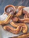 Churros with chocolate sauce