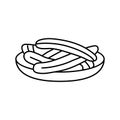 churros chocolate sweet food line icon vector illustration