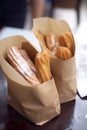 Churros in a paper bag, AI generative street food
