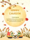 Chuseok banner design.persimmon tree on full moon view background Royalty Free Stock Photo