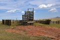 Remains of a western ranch wooden corral Royalty Free Stock Photo