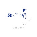chuuk flag map flat design vector illustration Royalty Free Stock Photo