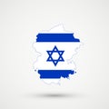 Chuvashia map in Israel flag colors, editable vector