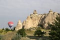 View from the observation deck of the village of Chuvashin on the flight of balloons over the