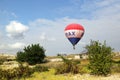 View from the observation deck of the village of Chuvashin on the flight of balloons over the