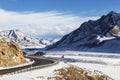 Chuyskiy trakt -  historical road in the Altai Republic in the winter Royalty Free Stock Photo