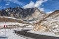 Chuyskiy trakt -  historical road in the Altai Republic in the winter. Royalty Free Stock Photo