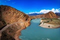 Chuysky trakt road and Katun river in the Altai mountains. Royalty Free Stock Photo