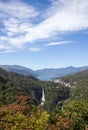 Chuzen-ji Lake,Kegon-no-taki Falls and Mt. Nantai seen from Akechi-daira Ropeway viewpoint,Nikko,Tochigi,Japan Royalty Free Stock Photo