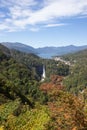 Chuzen-ji Lake and Kegon-no-taki Falls seen from Akechi-daira Ropeway viewpoint,Nikko,Tochigi,Japan Royalty Free Stock Photo