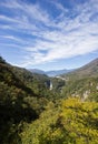 Chuzen-ji Lake and Kegon-no-taki Falls seen from Akechi-daira Ropeway viewpoint,Nikko,Tochigi,Japan Royalty Free Stock Photo