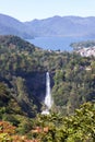 Chuzen-ji Lake and Kegon-no-taki Falls seen from Akechi-daira Ropeway viewpoint,Nikko,Tochigi,Japan Royalty Free Stock Photo