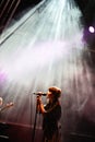 Chvrches (Scottish electronic band) in concert at Heineken Primavera Sound 2014 Royalty Free Stock Photo