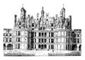 ChÃÂ¢teau de Chambord the HÃÂ¢tel de Ville at CompiÃÂ¨gne vintage engraving Royalty Free Stock Photo