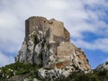 ChÃÂ¢teau de QuÃÂ©ribus, ruined castle in the commune of Cucugnan Royalty Free Stock Photo