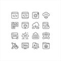 CI CD DevOps Line Icons Set â Cloud Computing, Coding, Automation, and AI Technology Symbols Royalty Free Stock Photo