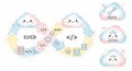 CI CD workflow diagram with cloud icons Royalty Free Stock Photo