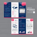 Tri fold Brochure Mock up Background abstract business Leaflet Flyer vector design presentation layout a4 size