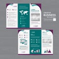 Tri fold Brochure Mock up Background abstract business Leaflet Flyer vector design presentation layout a4 size