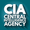 CIA - Central Intelligence Agency acronym, concept background Royalty Free Stock Photo