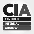 CIA - Certified Internal Auditor acronym concept