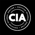CIA - Certified Internal Auditor acronym text stamp, business concept background