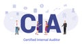 Cia certified internal author concept with big word or text and team people with modern flat style - vector