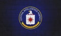 CIA flag painted on a brick wall