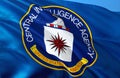 CIA Flag Waving In The Wind, 3D Rendering. CIA United States. United States Secret Service. Central Intelligence Agency. Security