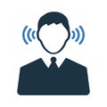 Cia spy, listener icon. Simple editable vector illustration