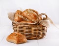 Ciabatta bread over white background Royalty Free Stock Photo