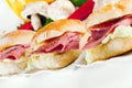 Ciabatta bread sandwich with ham Royalty Free Stock Photo