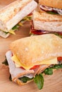 Ciabatta bread sandwich Royalty Free Stock Photo