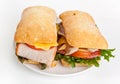 Ciabatta bread sandwiches Royalty Free Stock Photo