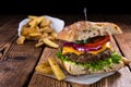 Ciabatta Burger Royalty Free Stock Photo