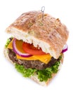 Ciabatta Burger isolated on white Royalty Free Stock Photo