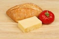 Ciabatta cheese and tomato Royalty Free Stock Photo