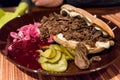 Reindeer meat served in a restaurant in Sirkka, Finland