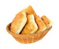 Ciabatta sandwich rolls in a wicker basket Royalty Free Stock Photo