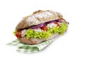 Ciabatta sandwich tuna salad with clipping path