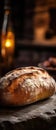Ciabatta On Stone Rustic Pub Mobile Wallpeper Postcard. Generative AI Royalty Free Stock Photo